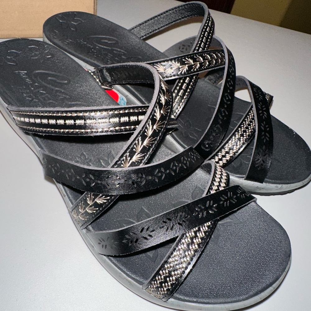 Skechers - Cali Rumble On - Dreamy Days Sandals - Black/Gray - Picture 3 of 5